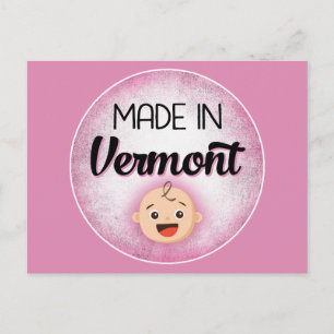 Carte postale Vermont Baby Funny Pink New Girl