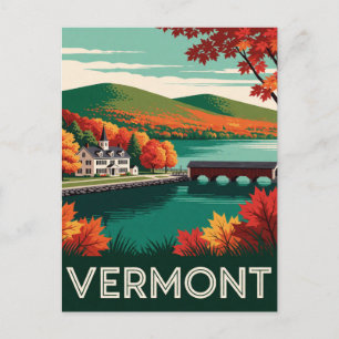 Carte Postale Vermont États-Unis Montagnes Vertes Et Voyage en N