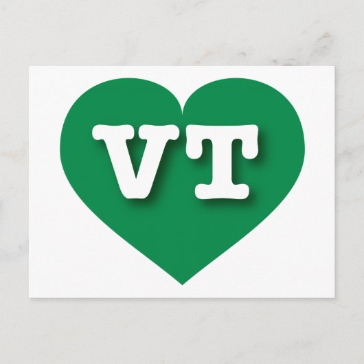Carte Postale Vermont Green Heart - J'aime VT (Devant)