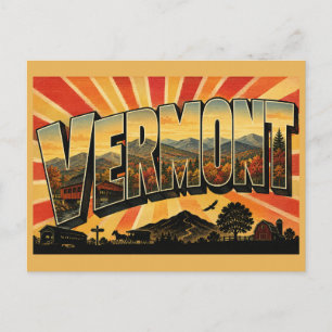 Carte Postale Vermont Green Mountains Pont Couvert Art