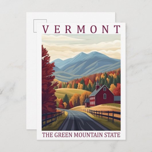 Carte Postale Vermont Green Mountains State USA Travel Place (Devant / Derrière)