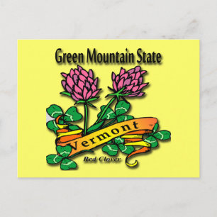 Carte Postale Vermont Le Clover Rouge D'État De Green Mountain