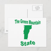 Carte Postale Vermont : L'État de Green Mountain (Devant / Derrière)