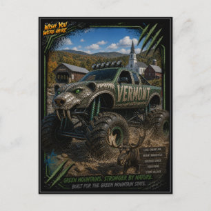Carte Postale Vermont Monster Truck Art Tout-Terrain
