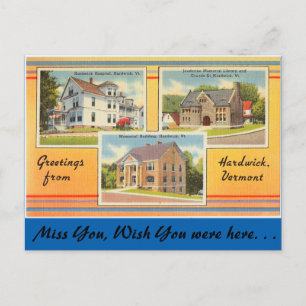 Carte Postale Vermont, salutations de Hardwick