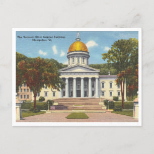 Carte Postale Vermont State Capitol Immeuble Montpelier Vintage