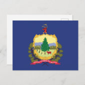 Carte Postale Vermont State Flag Pine Tree Cow Maple Mountain (Devant / Derrière)