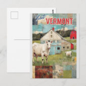 Carte Postale Vermont Stylisé Vintage Farm Travel (Devant / Derrière)