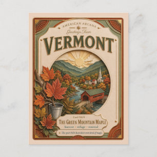 Carte Postale Vermont Vintage Paper Cut American Arcana