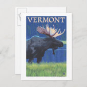 Carte Postale VermontMoose au clair de lune (Devant / Derrière)