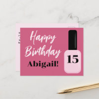 Vernis à ongles rose tendance Joyeux Anniversaire