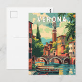 Carte Postale Verona Italie Voyage Art Vintage (Devant / Derrière)