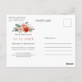 Carte Postale Verona Sunset Bright Orange Moderne Mariage Floral (Dos)