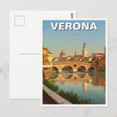 Carte Postale Vérone Italie Pont Voyage (Devant / Derrière)