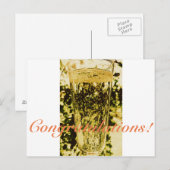 Carte postale Verre à Champagne Félicitations (Devant / Derrière)