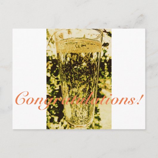 Carte postale Verre à Champagne Félicitations (Devant)