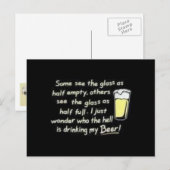 Carte Postale verre à moitié vide (Devant / Derrière)