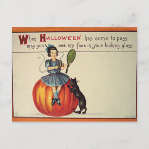 Carte Postale Verre à regarder (Carte Halloween Vintage)