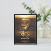 Carte Postale Verre à vin au coucher du soleil (Debout devant)