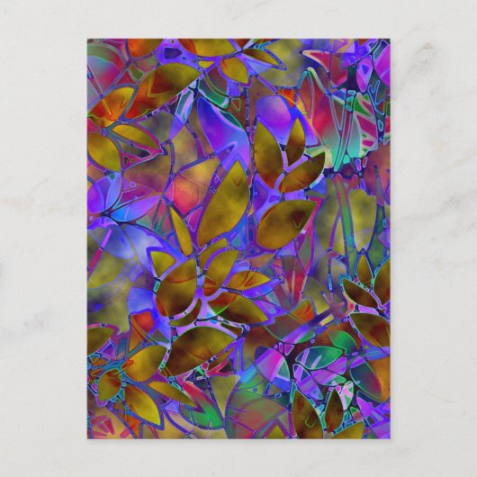 Carte postale Verre Abstrait Floral (Devant)