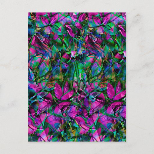 Carte postale Verre Abstrait Floral (Devant)