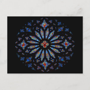 Carte Postale Verre coloré de l'église