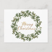 Carte Postale Verre de Noël Vert et Dieu Joyeux Noël (Devant)