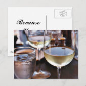 Carte Postale Verre De Vin Blanc (Devant / Derrière)