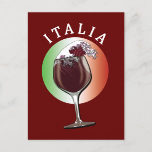 Carte Postale Verre de vin italien - Italia, Italie