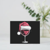Carte Postale Verre de vin rouge Noël drôle Noël Noël Noël Noël (Debout devant)