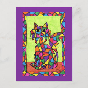 Carte Postale Verre tendu Kitty