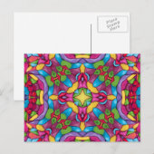 Carte Postale Verre Vintage pourpre Kaleidoscope (Devant / Derrière)