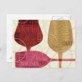 Carte Postale Verres à vin colorés (Devant / Derrière)