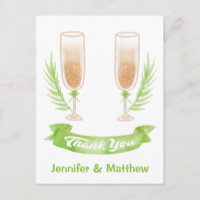 Verres à vin Merci Watercolor Vert Mariage