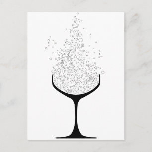 Carte Postale Verres Champagne