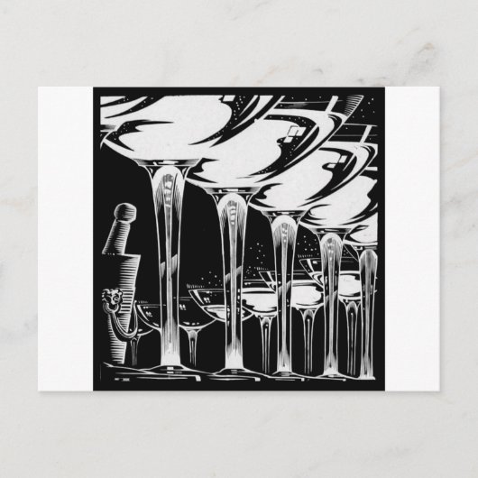 Carte Postale Verres Champagne (Devant)