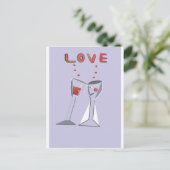 Carte Postale Verres de vin d'amour (Debout devant)