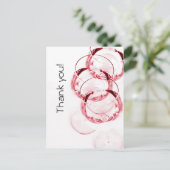 Carte Postale Verres de vin rouge moderne merci (Debout devant)