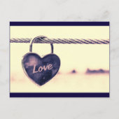 Carte Postale Verrouillage d'amour en forme de coeur attaché à u (Devant)