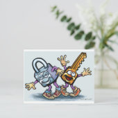 Carte Postale Verrouiller n clé (Debout devant)