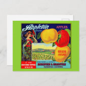 Carte Postale vers 1900 Appleton Apples crate étiquette (Devant / Derrière)