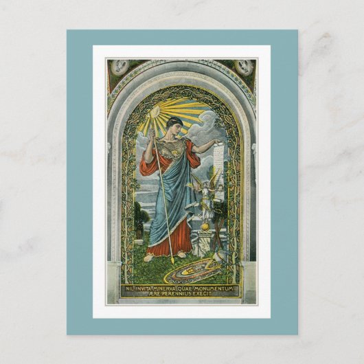 Carte Postale vers 1910, Mosaïque de Minerva à la Bibliothèque d (Devant)