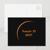 Carte Postale Vers le maximum 21 août 2017 Éclipse solaire parti (Devant / Derrière)