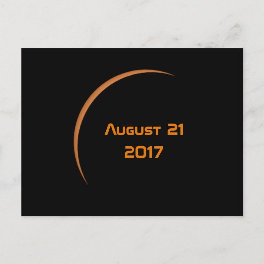 Carte Postale Vers le maximum 21 août 2017 Éclipse solaire parti (Devant)