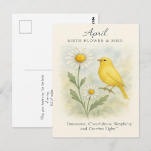 Carte Postale Verse biblique d'anniversaire d'avril Croix et Rés