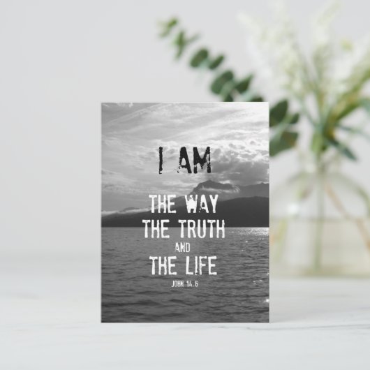 Carte Postale Verse biblique : Je suis le chemin, la vérité, la (Debout devant)