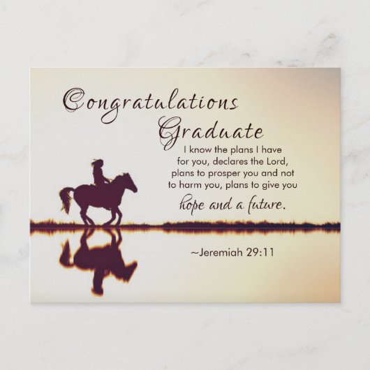 Carte Postale Verse de la Bible "Je connais les plans que j'ai"  (Devant)