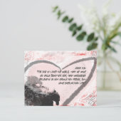 Carte Postale Verse de la Bible Jean 3:16 Coeur de Grunge (Debout devant)