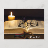 Carte Postale Verset Bible 1 Pierre 3:15 Éloigne le Christ comme (Dos)