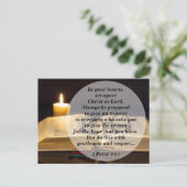 Carte Postale Verset Bible 1 Pierre 3:15 Éloigne le Christ comme (Debout devant)